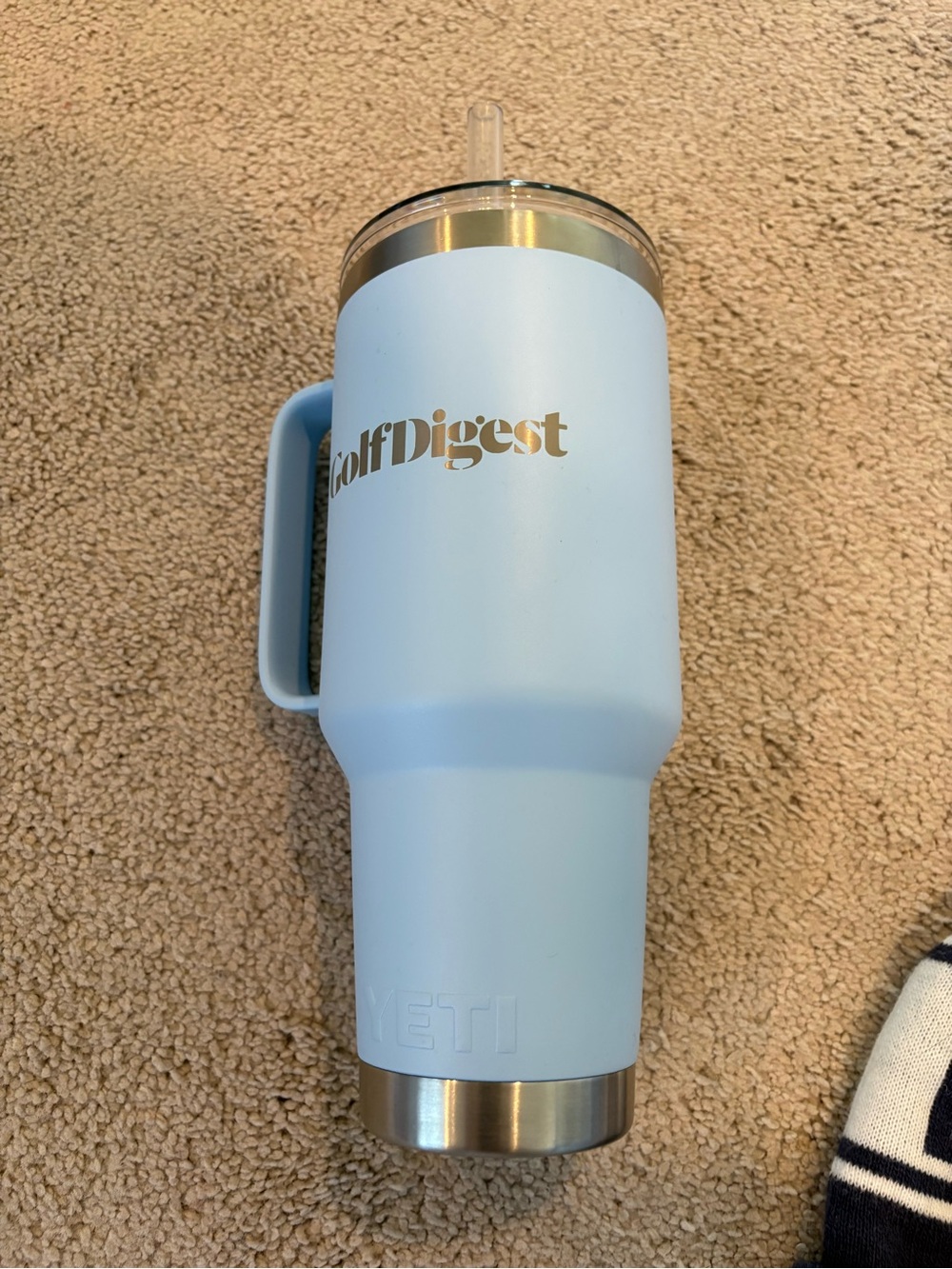 Yeti 35 oz Blue Stainless Steel Mug with Straw Lid and Barstool Golf Hat! - Picture 4 of 8